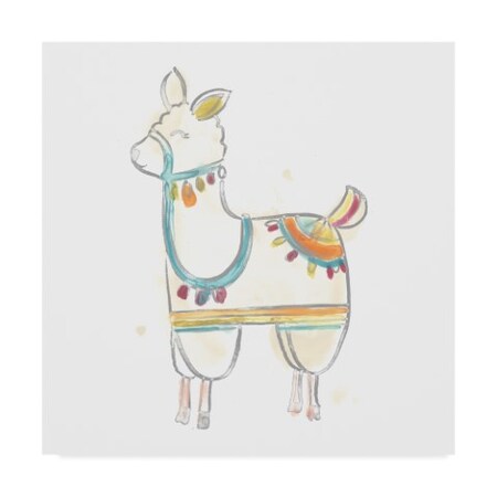 Trademark Fine Art June Erica Vess 'Block Print Llama Iii' Canvas Art, 18x18 WAG09193-C1818GG